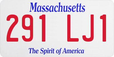 MA license plate 291LJ1