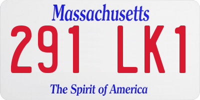 MA license plate 291LK1