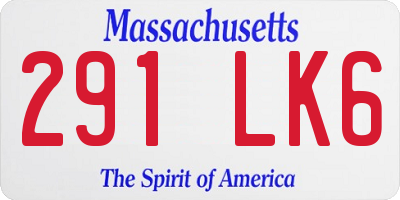 MA license plate 291LK6