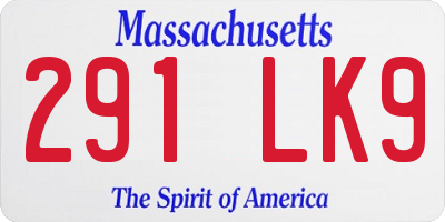 MA license plate 291LK9