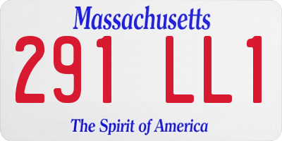 MA license plate 291LL1