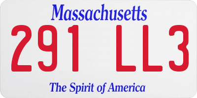 MA license plate 291LL3