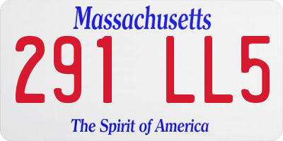 MA license plate 291LL5