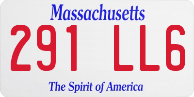 MA license plate 291LL6