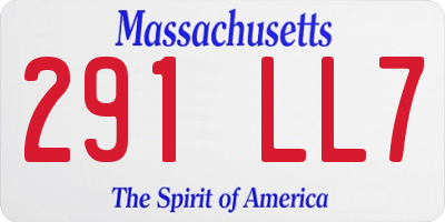 MA license plate 291LL7