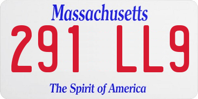 MA license plate 291LL9