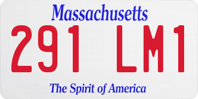 MA license plate 291LM1