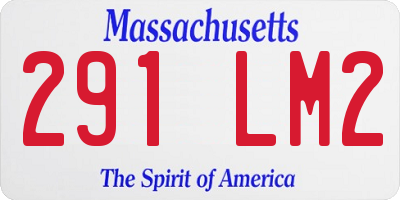MA license plate 291LM2
