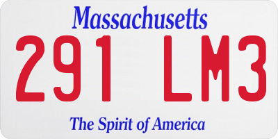 MA license plate 291LM3
