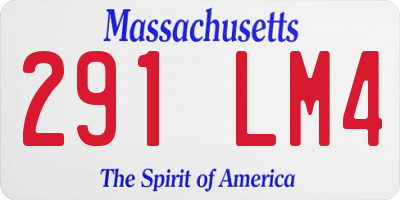 MA license plate 291LM4