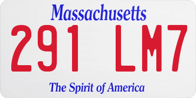 MA license plate 291LM7