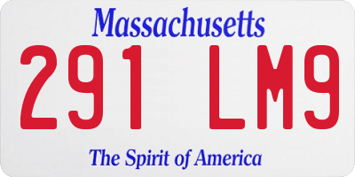MA license plate 291LM9