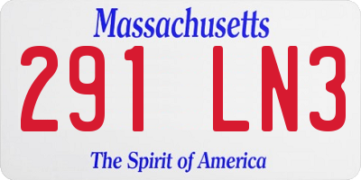 MA license plate 291LN3