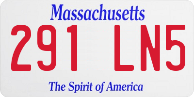 MA license plate 291LN5