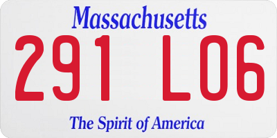 MA license plate 291LO6