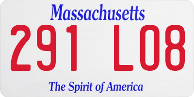 MA license plate 291LO8