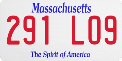 MA license plate 291LO9