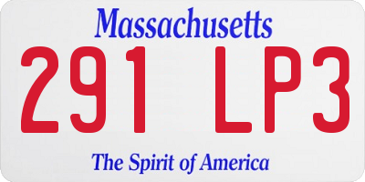 MA license plate 291LP3