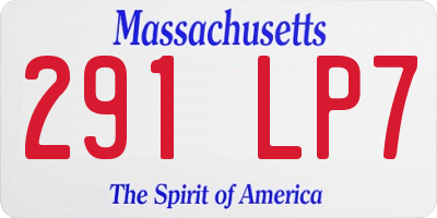 MA license plate 291LP7