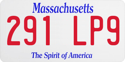 MA license plate 291LP9