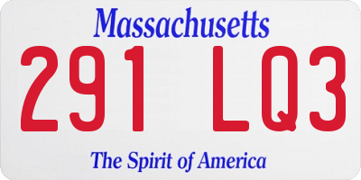 MA license plate 291LQ3