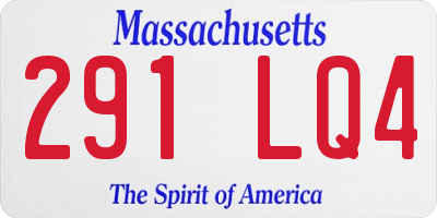 MA license plate 291LQ4