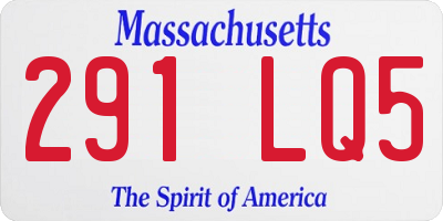 MA license plate 291LQ5