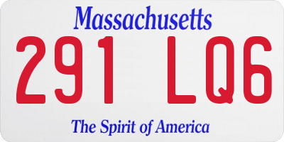 MA license plate 291LQ6