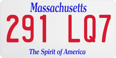 MA license plate 291LQ7