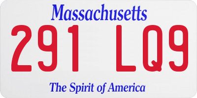 MA license plate 291LQ9