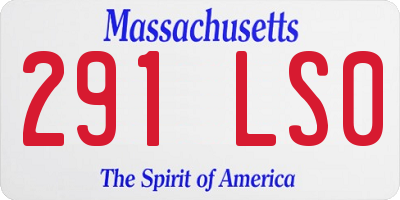 MA license plate 291LS0