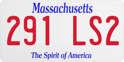 MA license plate 291LS2