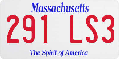 MA license plate 291LS3