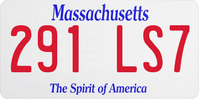 MA license plate 291LS7