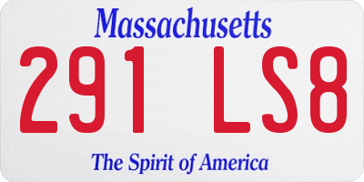 MA license plate 291LS8