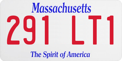 MA license plate 291LT1