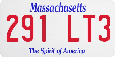 MA license plate 291LT3