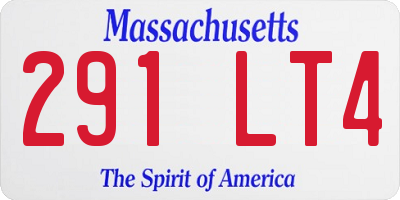 MA license plate 291LT4