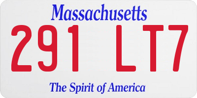 MA license plate 291LT7