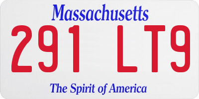 MA license plate 291LT9