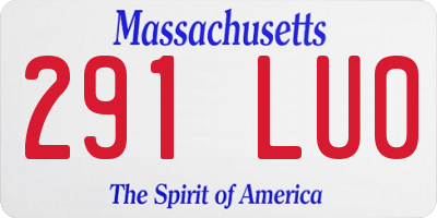 MA license plate 291LU0