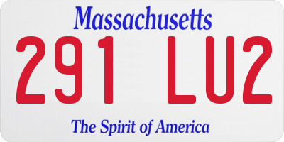 MA license plate 291LU2