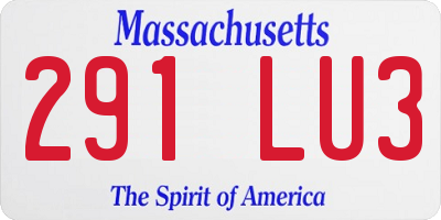 MA license plate 291LU3