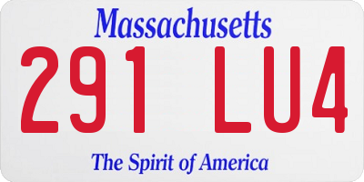 MA license plate 291LU4