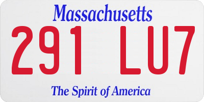 MA license plate 291LU7