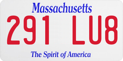 MA license plate 291LU8