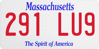 MA license plate 291LU9