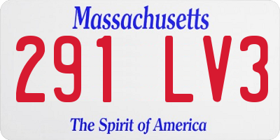 MA license plate 291LV3