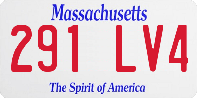 MA license plate 291LV4