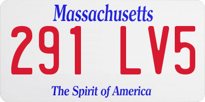 MA license plate 291LV5